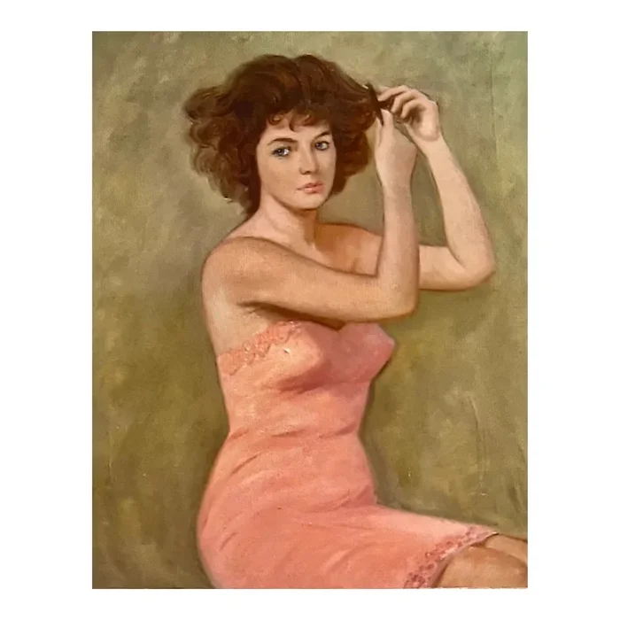 “Pink Lady” Oil on Canvas Painting-Signed-1960’s