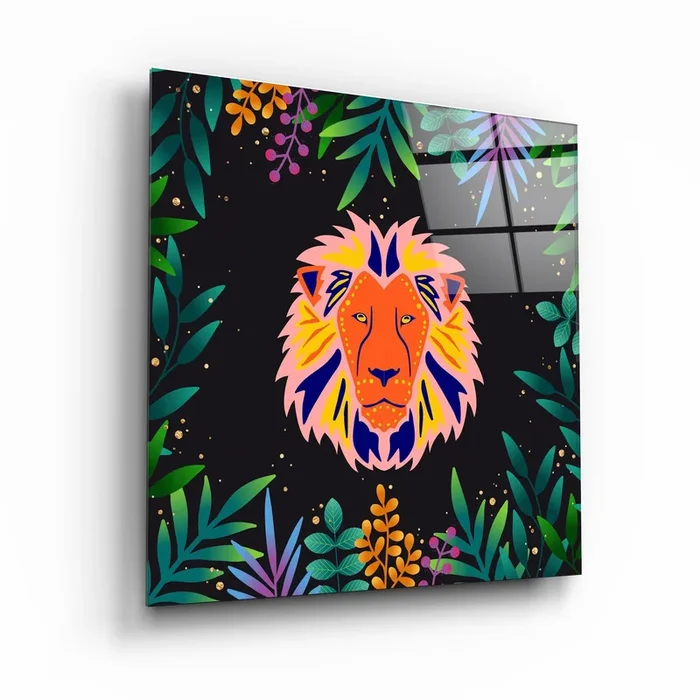 ・”Animal Republic-Lion”・Designers Collection Glass Wall Art