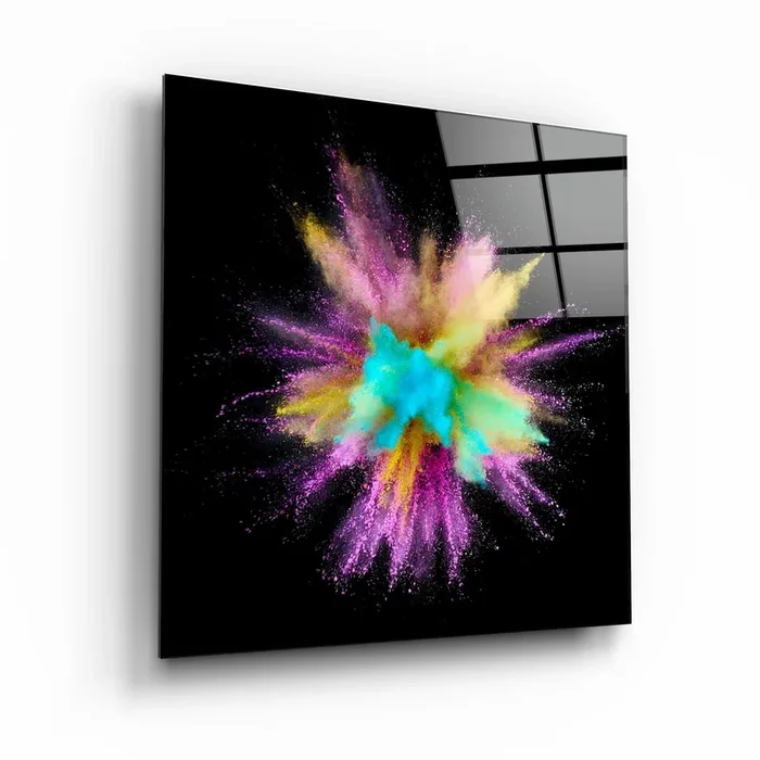 ・”Colorful Explosion”・Glass Wall Art