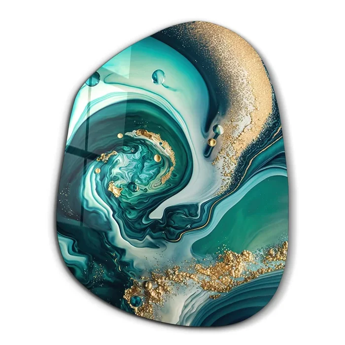 ・”Drops”・Amorphous Collection Glass Wall Art