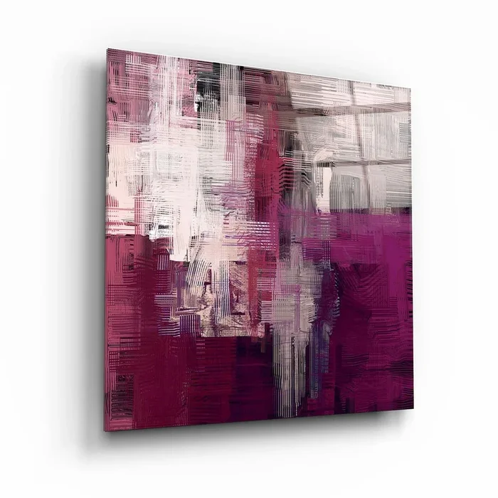 ・”Pink Purple Powder”・Glass Wall Art
