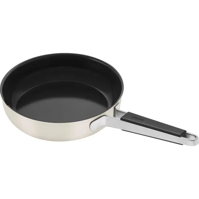 9.5 in. Ivory Stainless Steel Ceramic Coated Nonstick Frying Pan