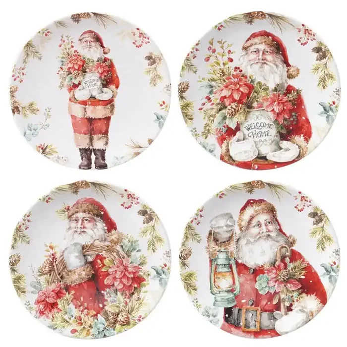 9 in. Christmas Story Multicolored Earthenware Dessert Plate (Set of 4)