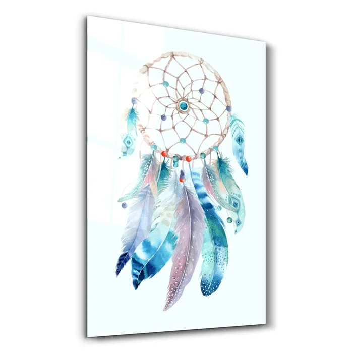 Abstract Feathers | Glass Wall Art