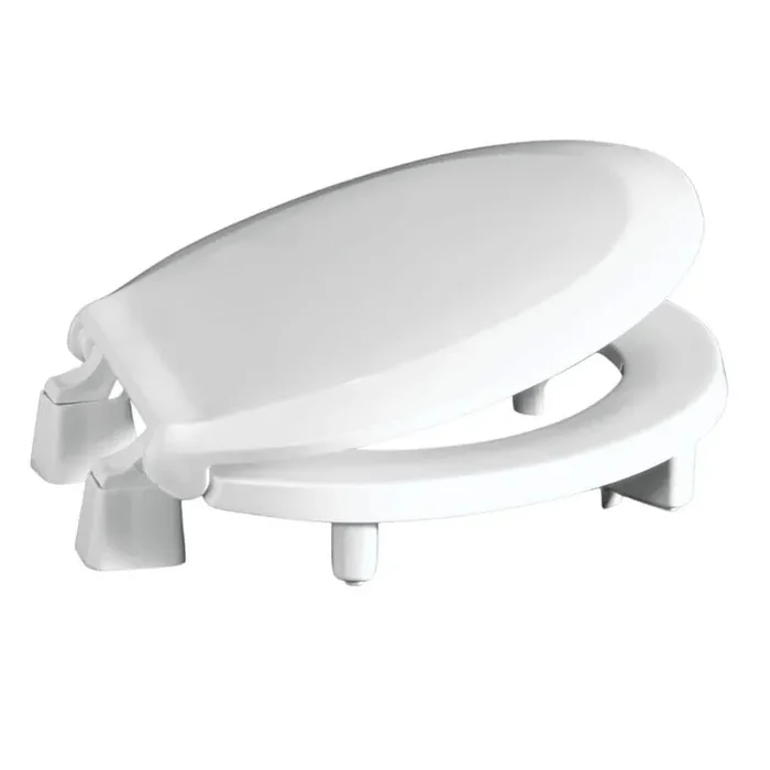 ADA Compliant 3 in. Raised Round Toilet Seat with Cover in White