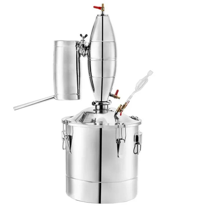 Alcohol Distiller 70 L 18.5 gal. Water 304 Stainless Steel Still Wine Making Boiler Home Kit with Thermometer Silver