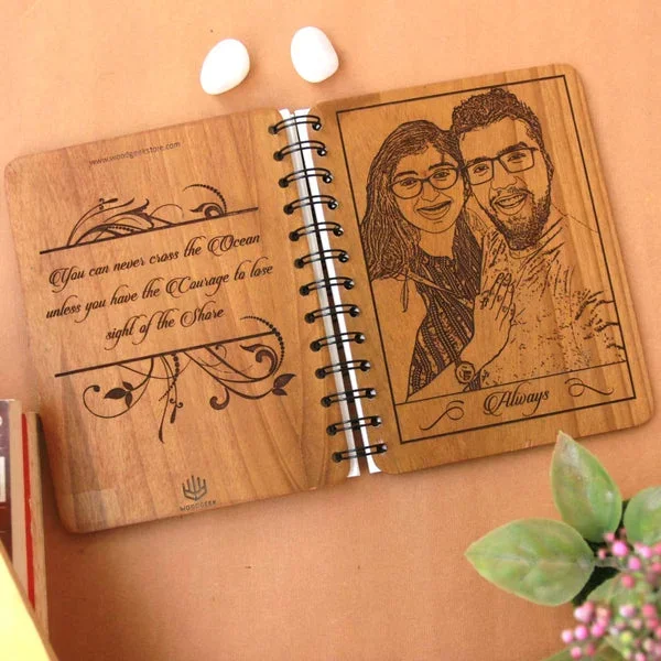 Always – Personalized Wooden Diary for Couples Who Believe in Forever – woodgeekstore