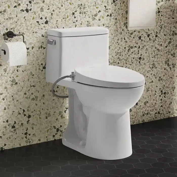 Aqua Non- Electric Bidet Seat for Elongated Toilet in Glossy White