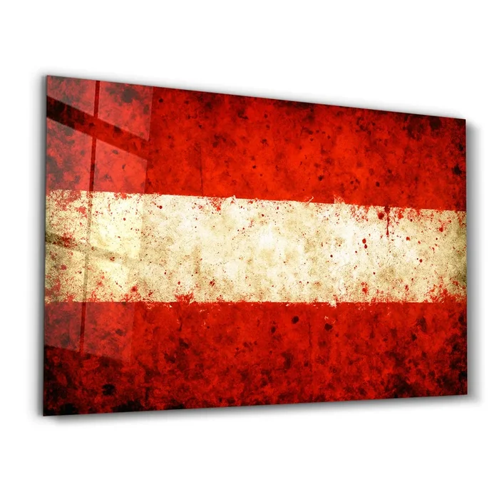 Austria Flag Splash – Glass Wall Art