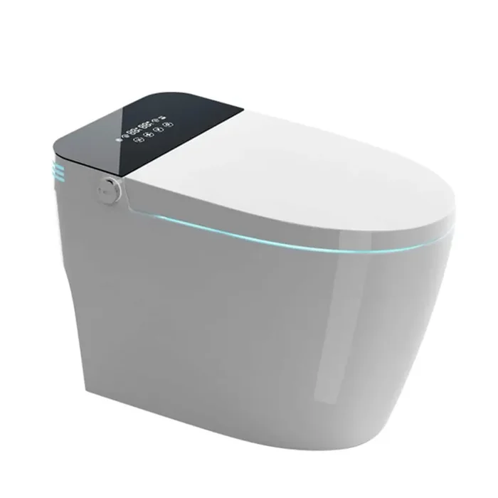 Auto Flushing Elongated Bidet Toilet 1.28 GPF in White with Foot Sensor, Heated Seat, Warm Water Flushing