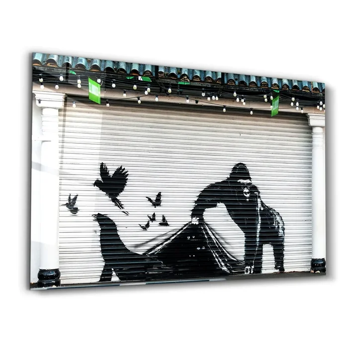 Banksy – Escape From the Zoo – Glass Wall Art