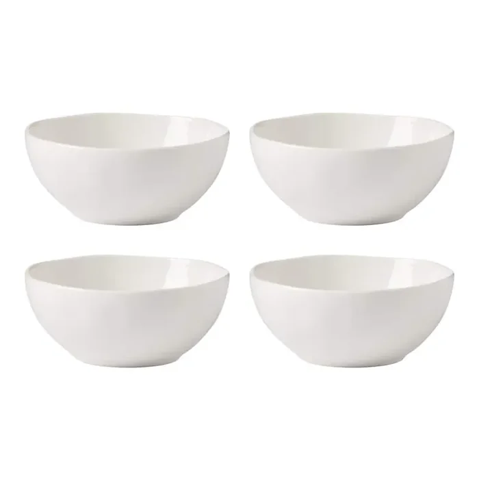 Bay Colors White 20 fl. oz. White Bone China Bowl (Set of 4)