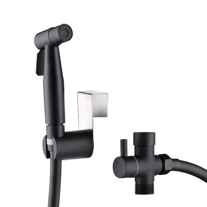 Bidet Sprayer Bidet Attachment with Lever Control in Matte Black