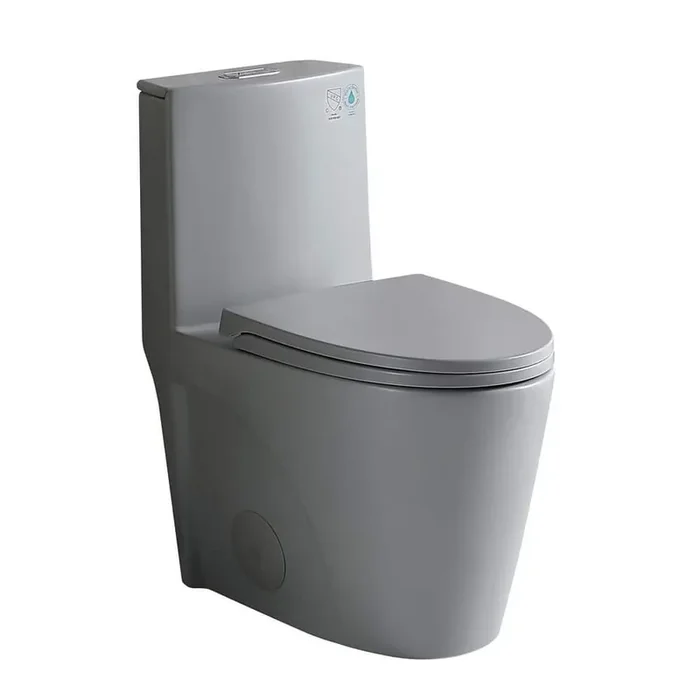Bina 12 in. Rough in 1-Piece 1.1 GPF/1.6 GPF Dual Flush Elongated Toilet in Gray Seat Included (Adjustable GPF)