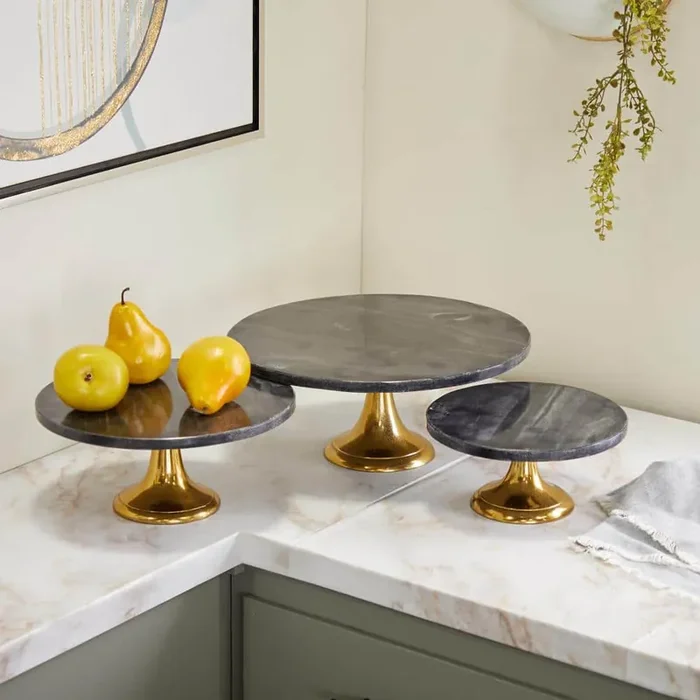 Black Aluminum Glam Cake Stand (Set of 3)