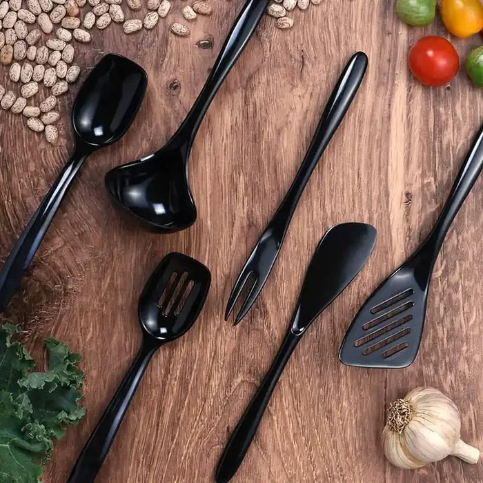 Black Melamine Mini Utensils Set (Set of 6)