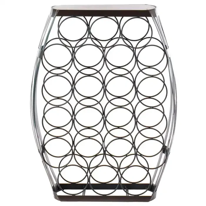 Brown Barrel Shaped 22-Bottles Decorative Table Wine Rack Storage