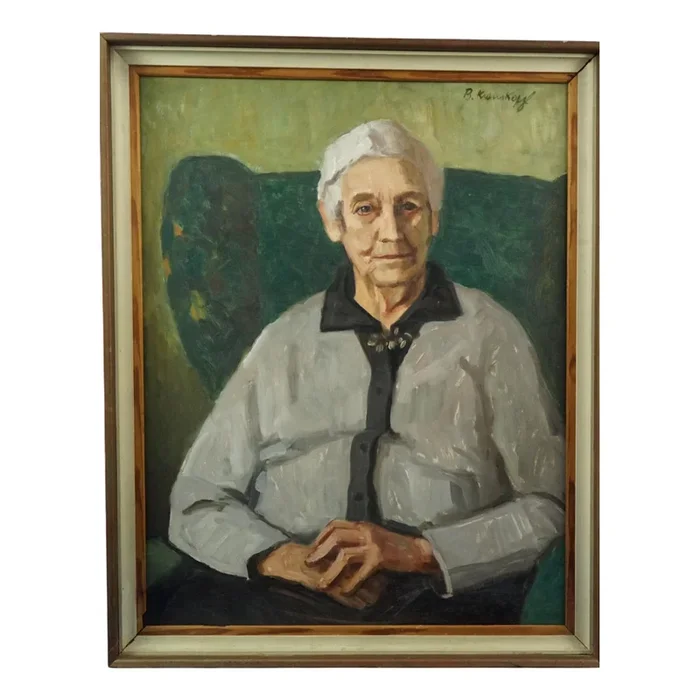Bruno Krauskopf, Post-Impressionist Portrait of an Elderly Woman, 20th Century, Oil on Masonite, Framed