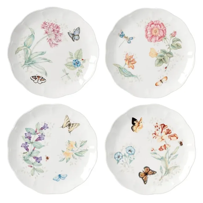 Butterfly Meadow White Dinner Plate (Set of 4)