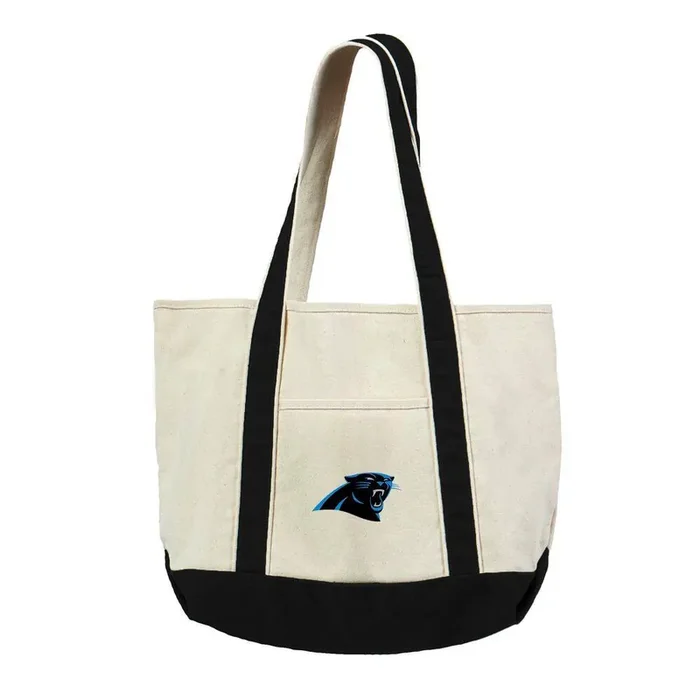 Carolina Panthers NFL Canvas Tote Bag with Colored Strap