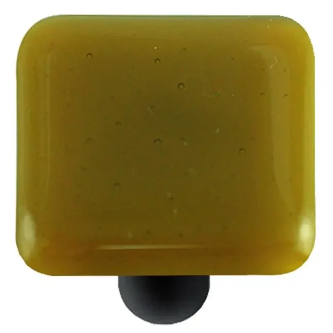 Chartreuse Square Glass Cabinet Knob – 4 Pack