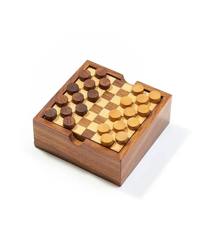 Checkers and Tic Tac Toe Game Set – Handcrafted Wood