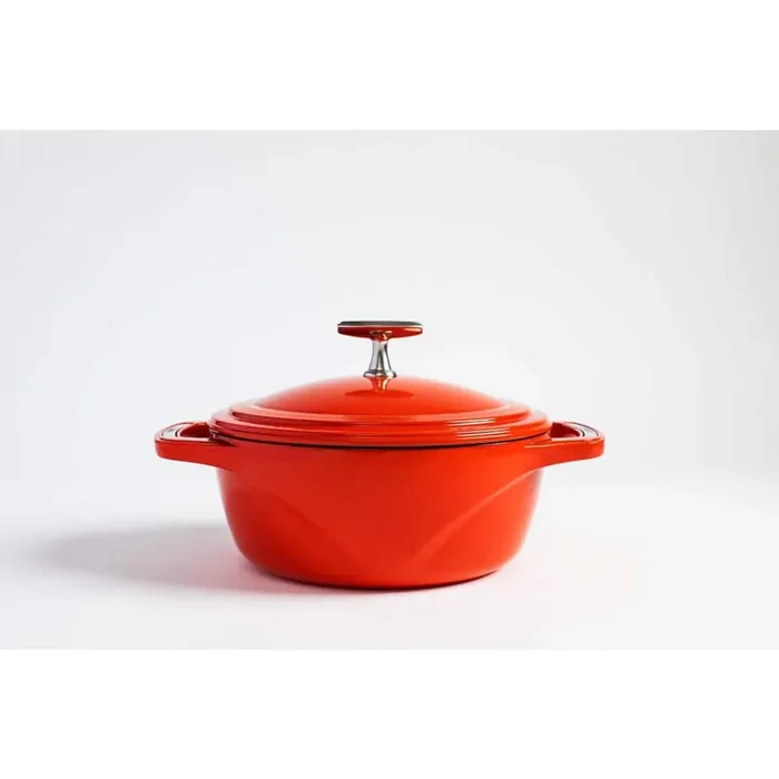 Chef Style 3 qt., Cast Iron Enamel Dutch Oven, Red