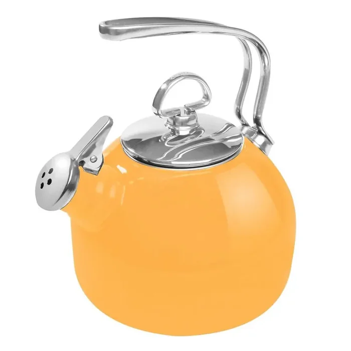 Classic 7.2-cups Enamel-On-Steel Marigold Yellow Tea Kettle