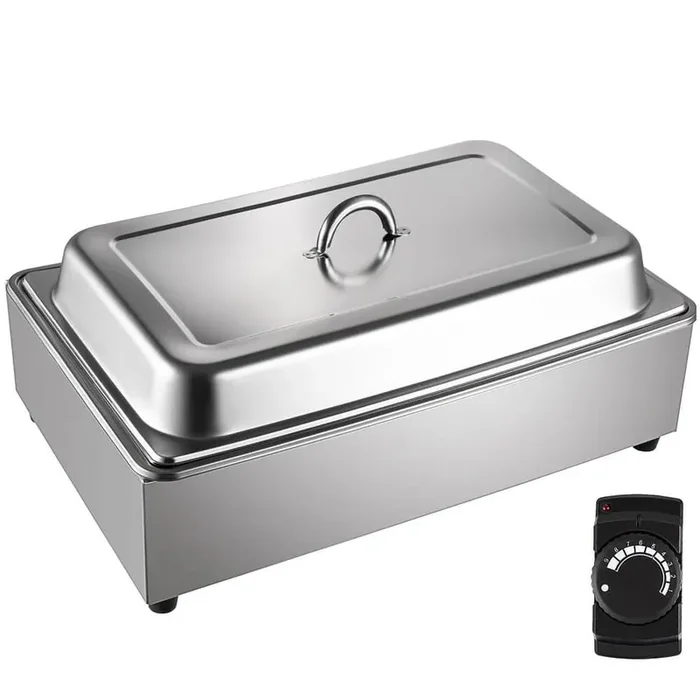 Commercial Food Warmer, Full-Size 1 Pot Steam Table with Lid, 9.5 qt. Electric Soup Warmers, Grade Equipment