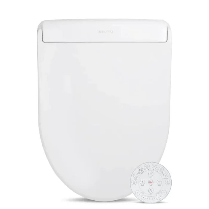 Crown Electric Bidet Seat for Elongated Toilets in White
