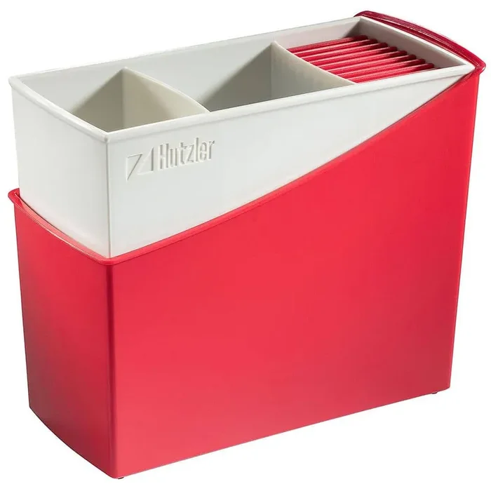Cutlery Drainer / Flatware Caddy with Knife Slots in Red