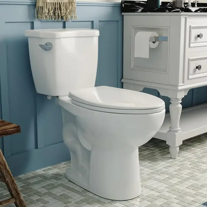 DeerValley Dynasty 10 in. Rough in Size 2-piece 1.28 GPF Single Flush Elongated Toilet in White Seat Included