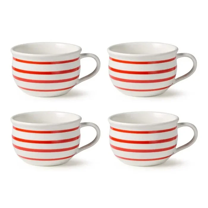 Dockside 5 in. 22 fl. oz. Red Stoneware Serving Bowl (Set of 4)