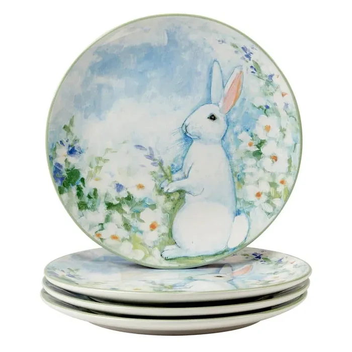 Easter Morning Multicolor Dinner Plates (Set of 4)