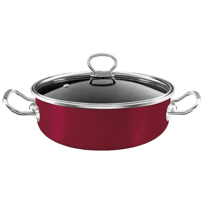 Elegance 5 qt. Enamel on Steel Casserole Dish in Red