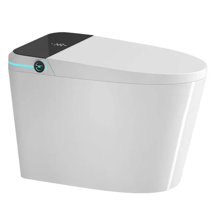 Elongated 1.28 GPF Smart Bidet Toilet in White with Auto Open/Close/Flush, Heated Seat, Foot Sensor and Remote
