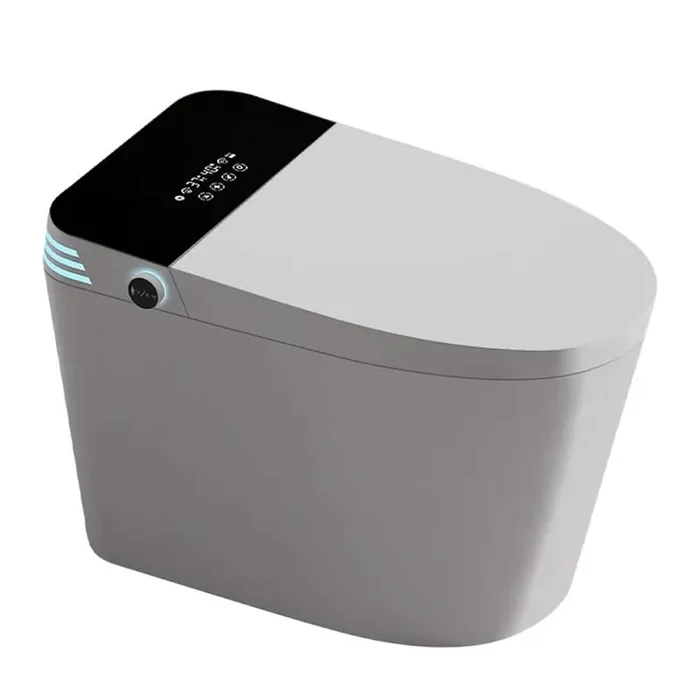 Elongated Bidet Toilet 1.28 GPF in White with Auto Flush, Heated Seat, Adjustable Temp, Remote Control Side Know, White