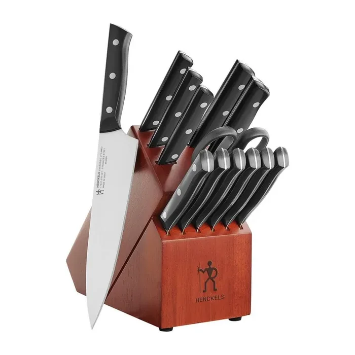 Everedge Dynamic 14-Piece Stainless Steel German Knife Block Set