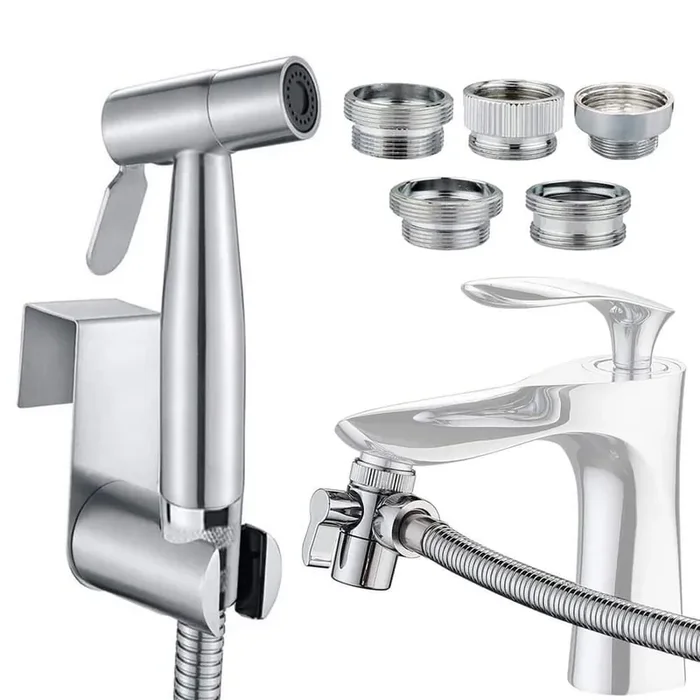 Faucet Bidet Sprayer Bidet Attachment with Faucet Splitter, 59 in. Hose and Hook up for Kitchen and Bathroom
