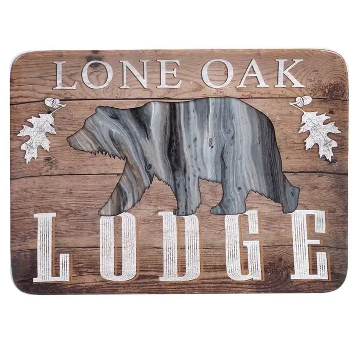 Fluidity Lodge Rectangular 16 in. Multicolored Platter