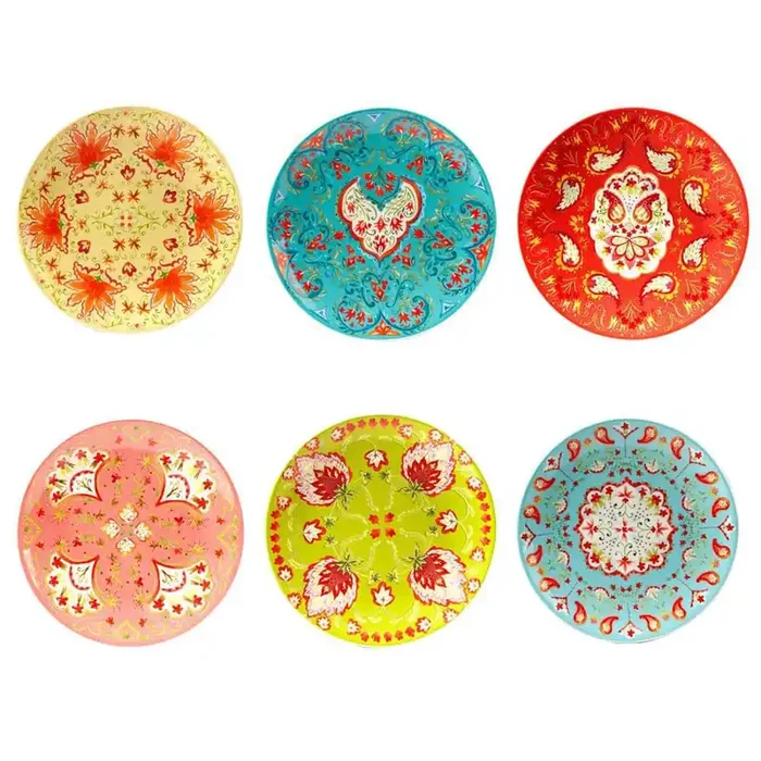 Francesca Assorted Colors Salad Plates (Set of 6)