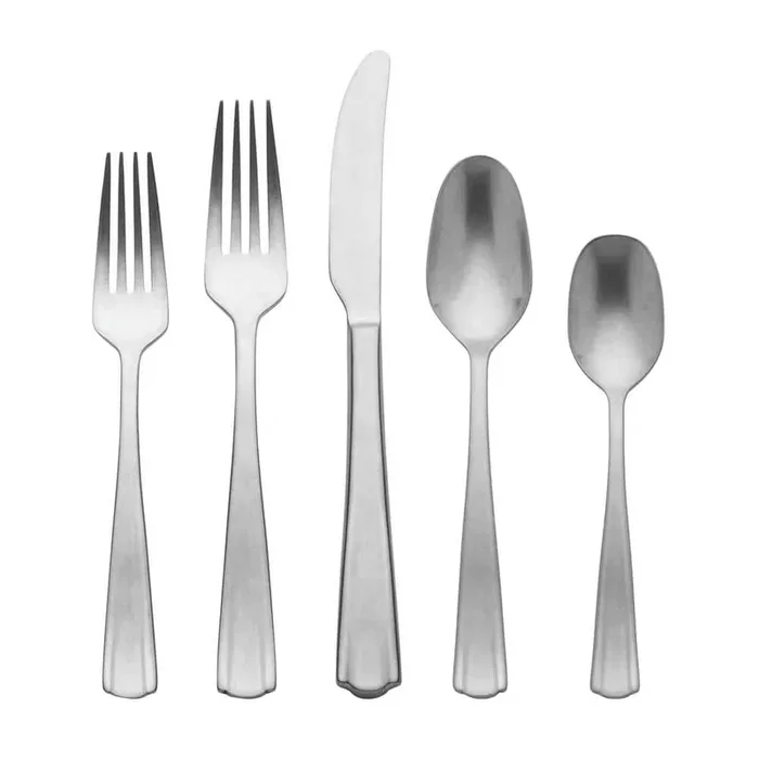 French Perle 65-Piece Silver 18/10-Stainless Steel Flatware Set (Service For 12)