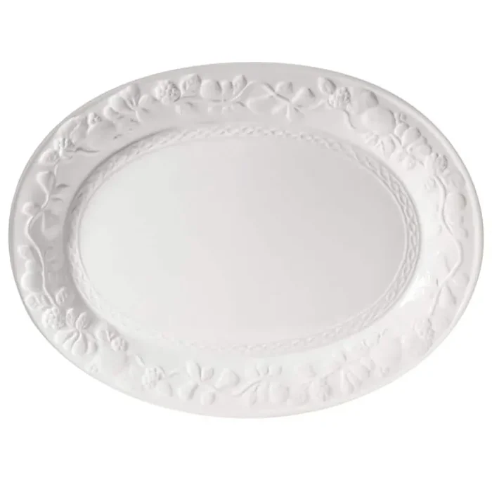 Fruitful White Stoneware Platter