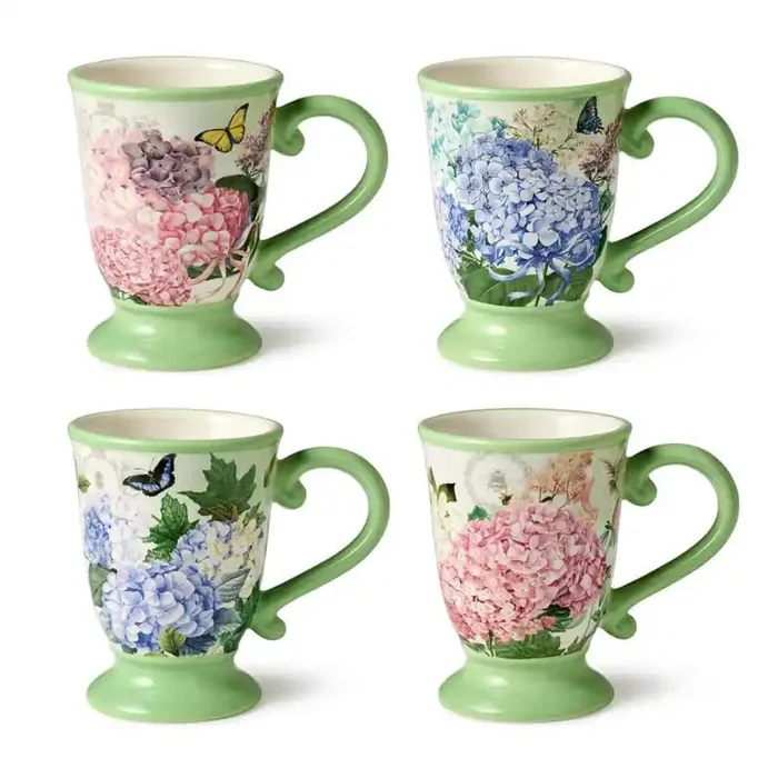 Garden Path 20 oz. Multi-Colored Ceramic Beverage Mug (Set of 4)