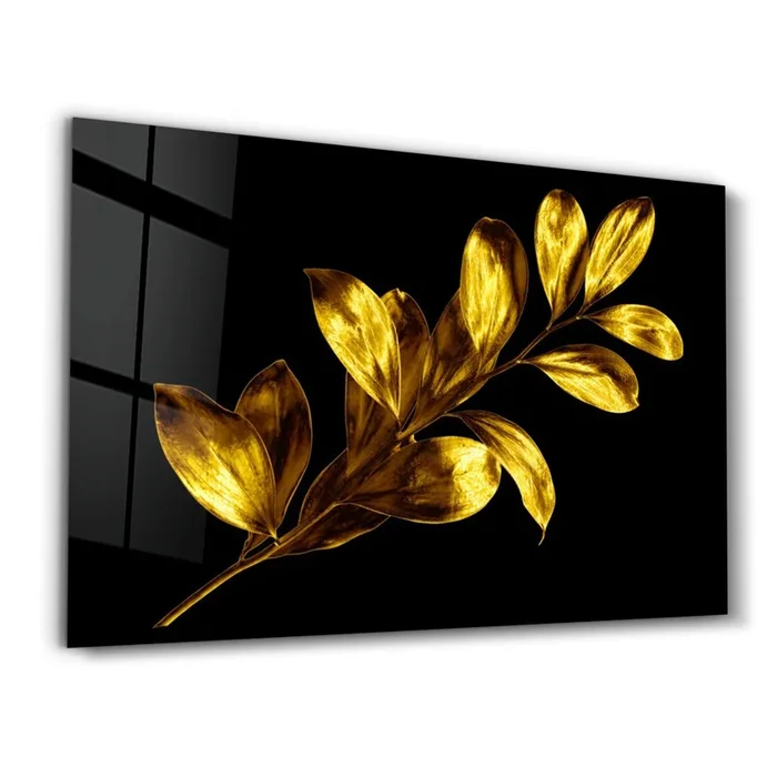 Golden Leaf | Glass Wall Art