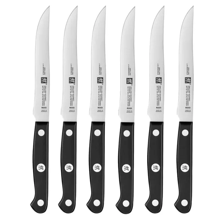 Gourmet 4.5 in. Stainless Steel Full Tang Fine edge with Plastic Handle, Set of 6-Steak Knives