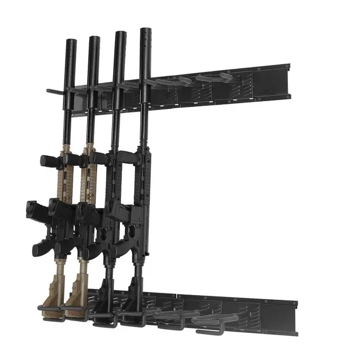 Gun Rack,17.72 in. H Black Backpack without add Features Rack Wall Mount 6-Slot Vertical Rifle Shotgun Gun Rack 180 lbs.