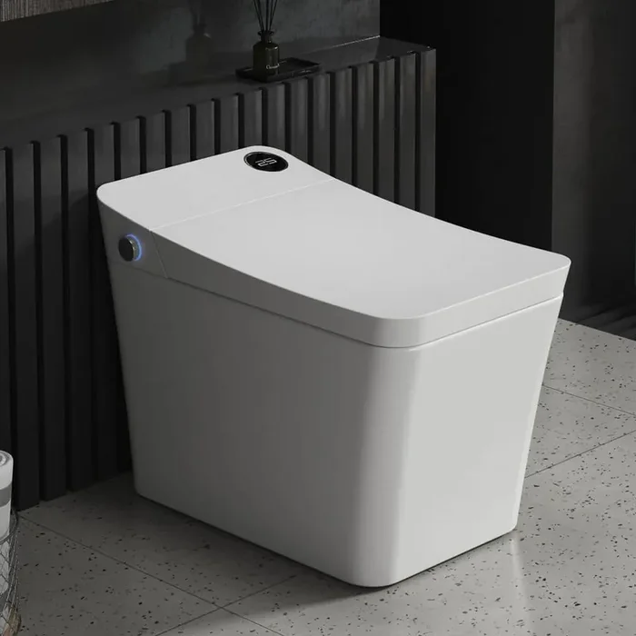 H-D Elongated Smart Bidet Toilet 1.34 GPF in White with Auto Open/Close, Auto Flush and Heated Seat