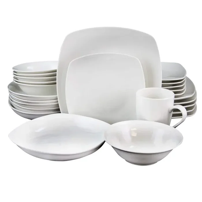 Hagen 30-Piece Casual White Porcelain Dinnerware Set (Service for 6)
