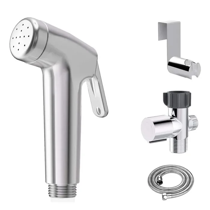 Handheld Bidet Sprayer Attachment with Adjustable Water Pressure Hose T-Valve for Feminine Baby Muslim Wash